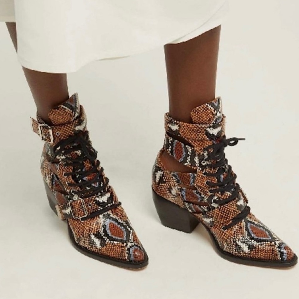 Chloe Rylee Ankle Boot - Snakeskin pattern